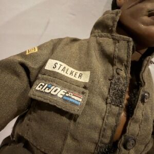 Vtg Hasbro 1994 G.I. Joe Stalker 30th Anniversary Black Soldier Figure Wood Base